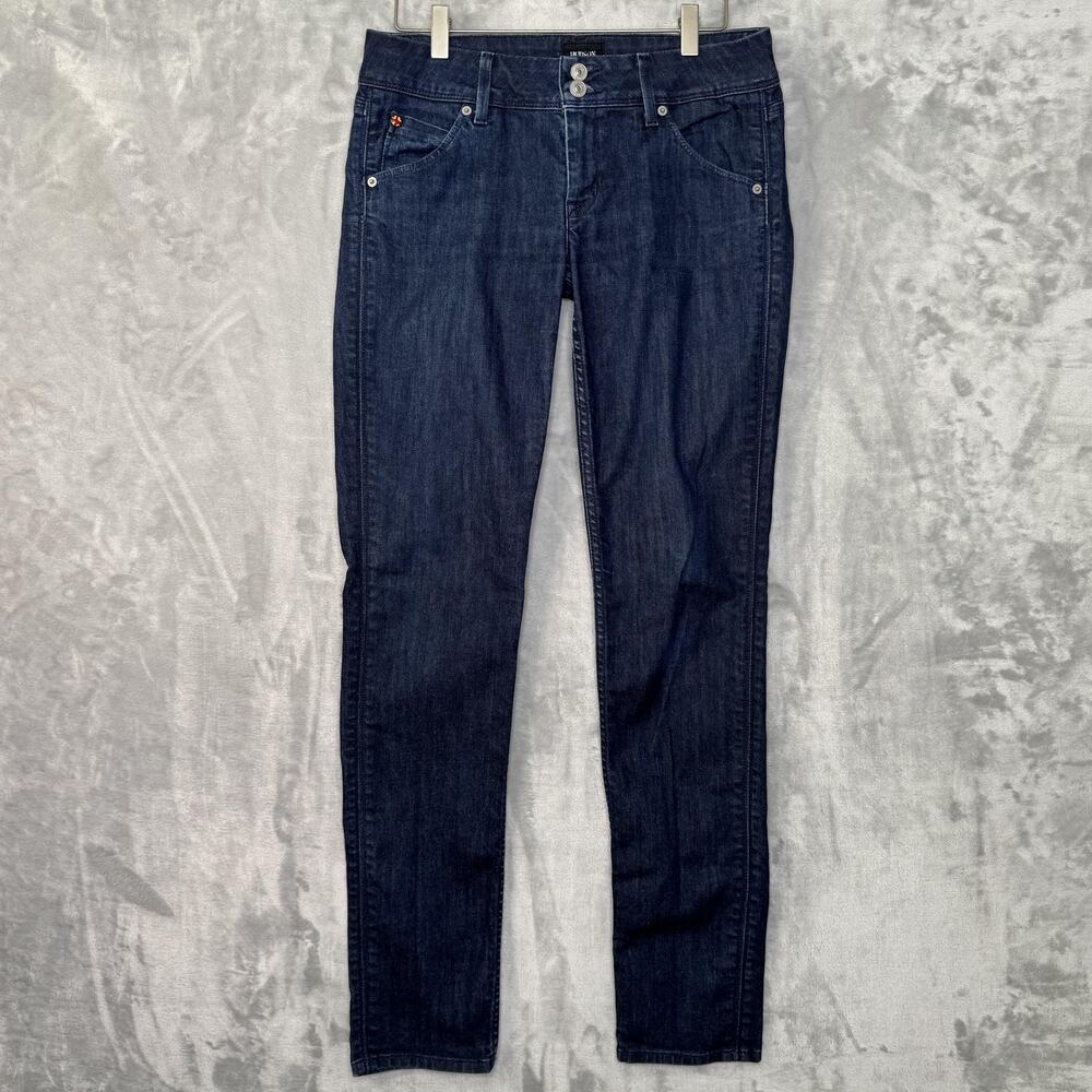 Hudson Jeans Womens 28 Dark Wash Blue Collin Flap Skinny Flap Stretch Denim